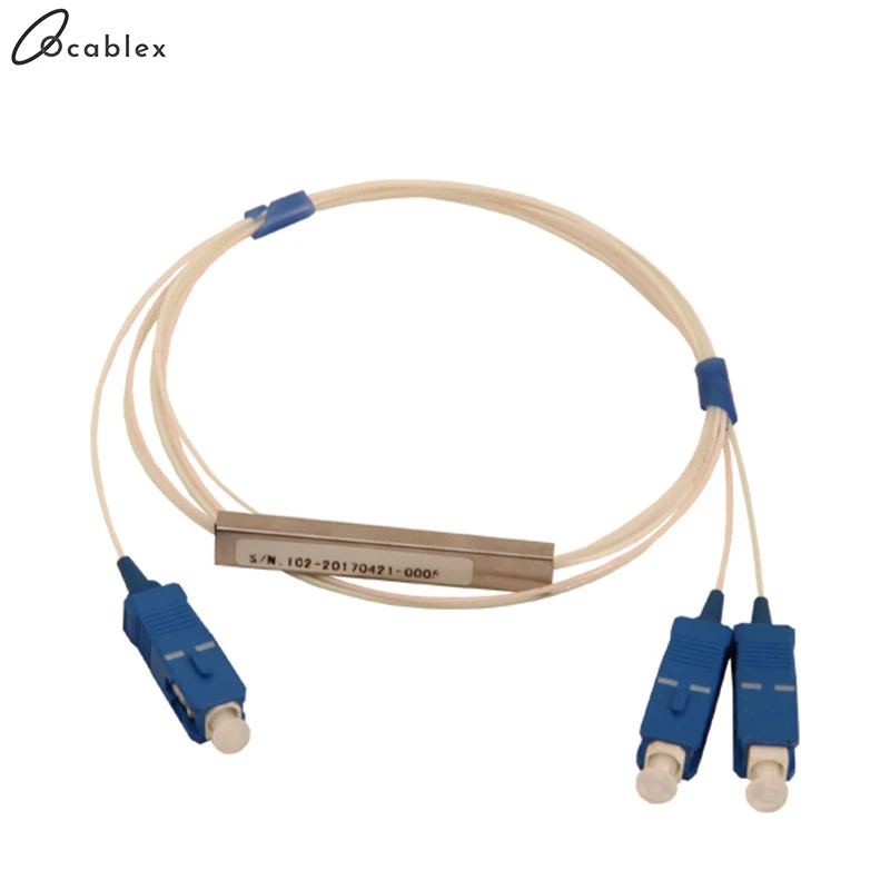 5 шт./лот PLC ОПТИЧЕСКИЙ СПЛИТТЕР SC UPC Blue1X2 FTTH Волоконно-Оптический Сплиттер оптический одномодовый 0,9 мм 1 метр микро стальная труба