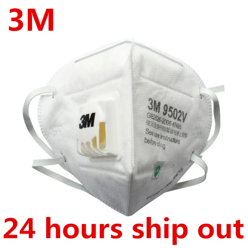 

DHL Free 3M 9502V + KN95 Mask Protect with Breathing Valve Face Mask Mouth Cover Filter Dustproof Protective Mask FFP3