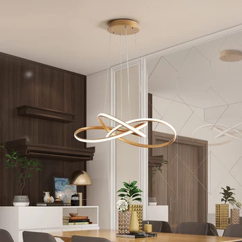 

Gold or Coffee Color Minimalism Modern Led Pendant Lights For Dining Room Bar Kitchen Aluminum Hanging Led Pendant Lamp Fixture
