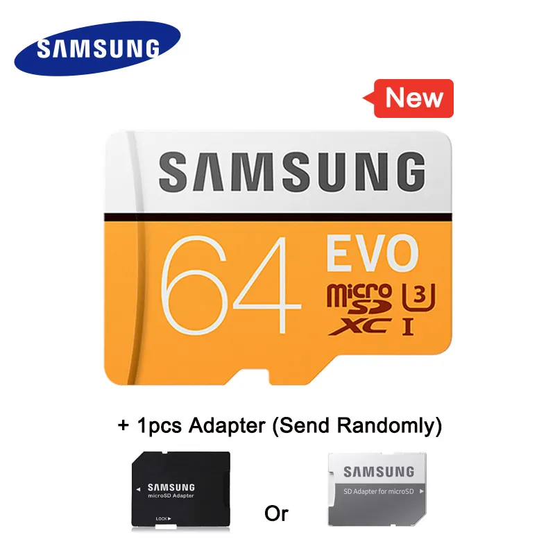 МОЛЛ SAMSUNG Карта Micro SD EVO 128 ГБ 64 ГБ 32 ГБ 16 ГБ 8 ГБ карта памяти карта памяти для телефона микро сд карты памяти карта памяти для телефона - Емкость: 64GB with Adapter