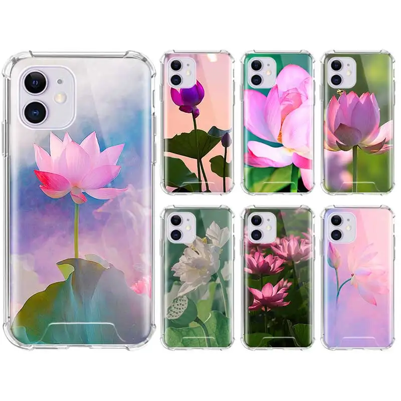 Мягкий чехол с красивым цветком лотоса для телефона iPhone 11 Pro Max SE 2020 X XS XR 6 7 8 Plus