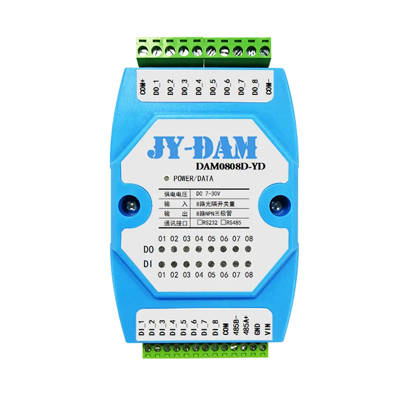

DAM0808-YD цифровой вход и выход Φ 8DI / 8DO MODBUS связи RS485 M