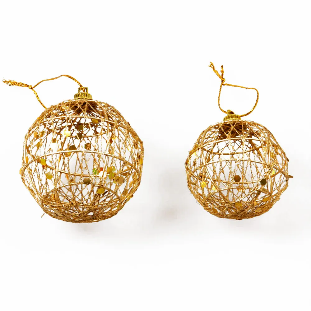 

6Pcs/Set Hollow Christmas Tree Decorative Ball Gold Party Ornaments Decor Lovely