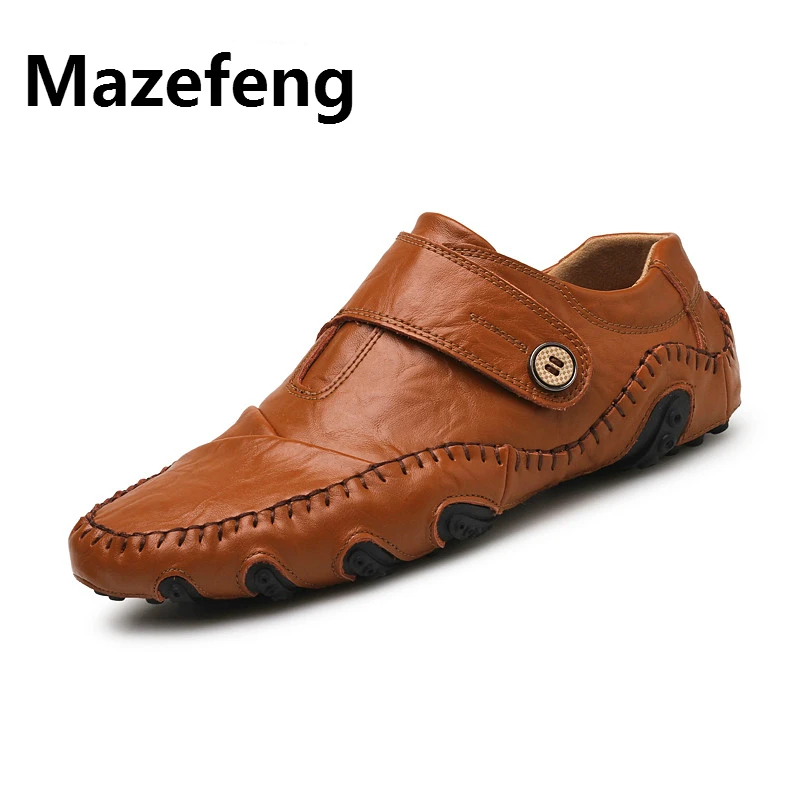 

2019 Genuine Leather Men Casual Shoes Luxury Brand 2019 Mens Loafers Fashion Breathable Driving Shoes Slip on Comfy Moccasins