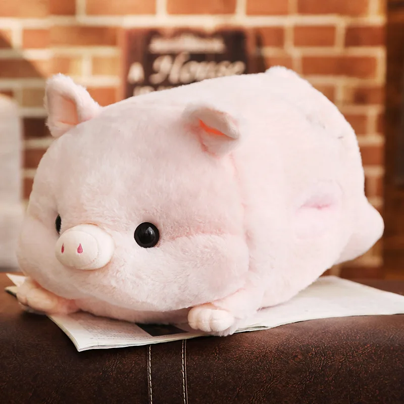 1pc 50cm Soft Kawaii Love Pig Pillow Stuffed Cute Animal Cushion Hand Warmer Chinese Zodiac Pig Gift Kid Plush Doll Toy - Цвет: flesh color