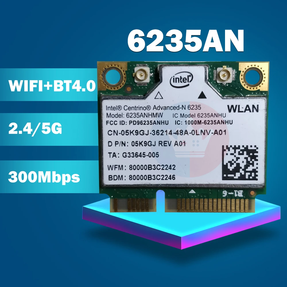 Беспроводная карта Lan для Intel Centrino Advanced-N 6235 6235ANHMW 6235AN Bluetooth 4 0 Mini PCI-E 2 ГГц/5 ГГц Wlan + BT