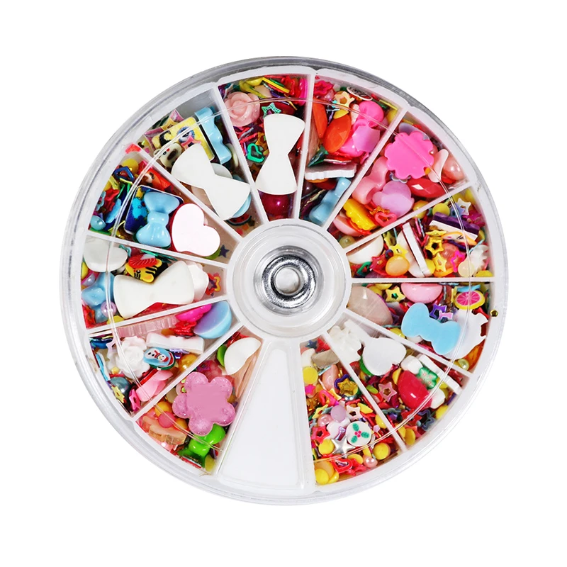 Professional-Polymer-Clay-Tiny-Fimo-Fruit-Flower-Slices-3D-Nail-Decoration-Wheel-12-Patterns-DIY-Designs