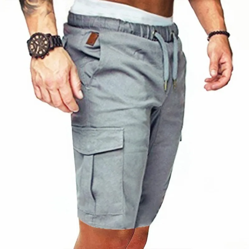 best casual shorts for men Men's Youth Pants Casual Solid Color Pockets Waist Drawstring Ankle Tied Skinny Cargo Capris Overalls Trousers Fashion shorts casual shorts for women