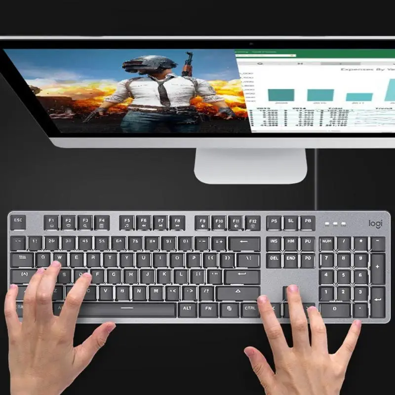 Logitech K845 104 ключи USB Проводная Подсветка Механическая игровая клавиатура для Win7/8/10