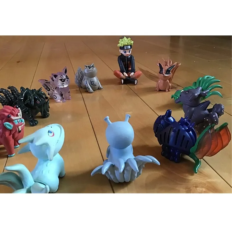 Новые поступления 11 шт./компл. фигурки Наруто ПВХ игрушки Uzumaki Naruto фигурка Bijuu Kyuubi