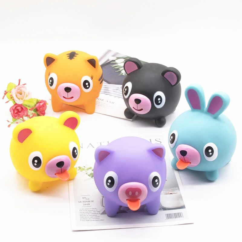 NEW Jabber Ball Squishy Tongue Out Talking Animal Soft Stress Relief Toy Creative PVC Souding Tricky Toy For Kids And Adults panic pete