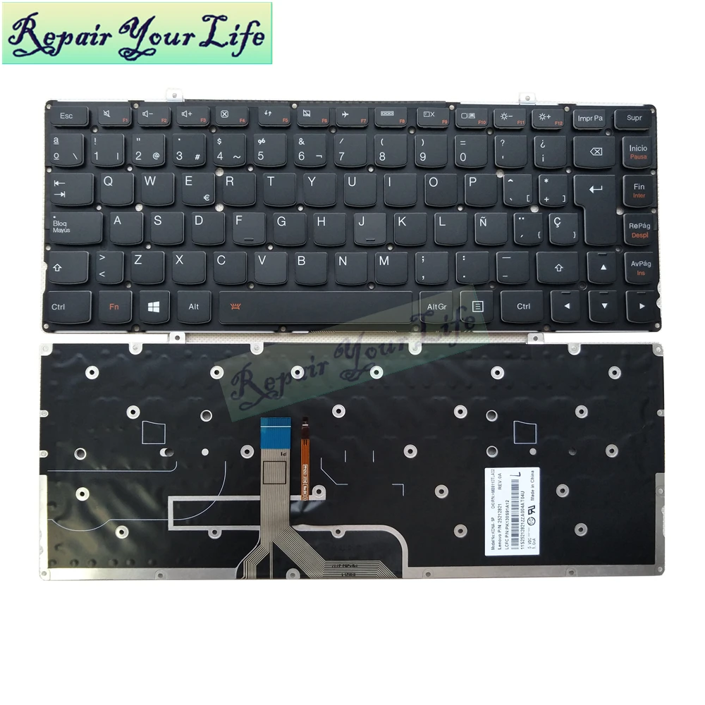 Клавиатура для ноутбука SP Spanish для lenovo YOGA 2 PRO Yoga2 13 Yoga2 Pro13-ISE 1325212821 PK130S91A12 HMB8110TLA02 с подсветкой черного цвета