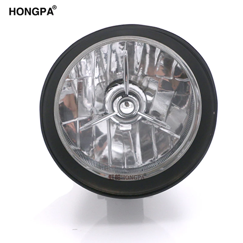 Хромированная передняя фара для мотоцикла H4 12V 60/55W с высоким и низким светом для Harley Кафе Racer Chopper Sportster с нижним креплением