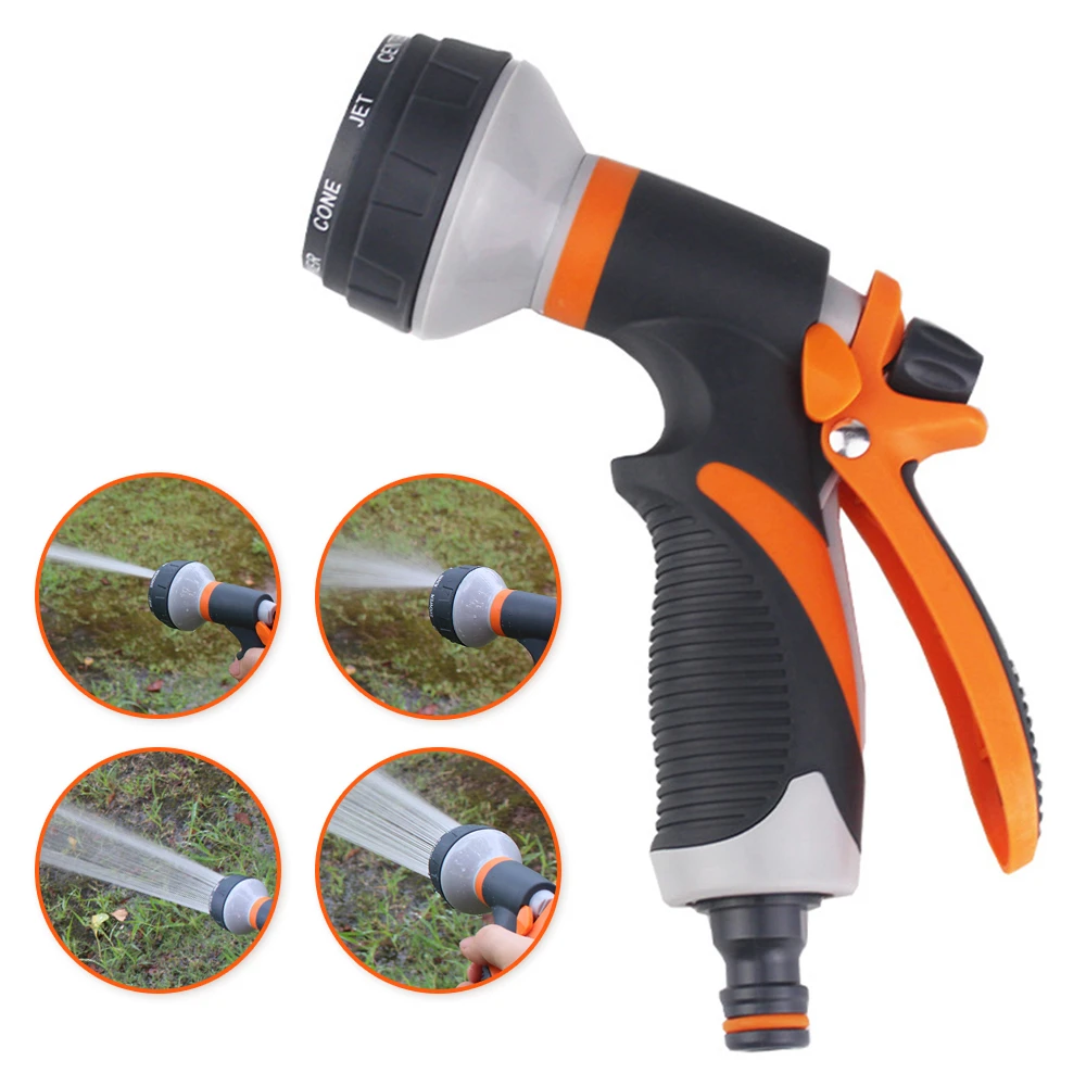 8 Modes High Pressure Watering Gun Garden Hose Spray Nozzle Plant Lawn Yard Car Washer Sprinkler Sprayer Cleaning Tool