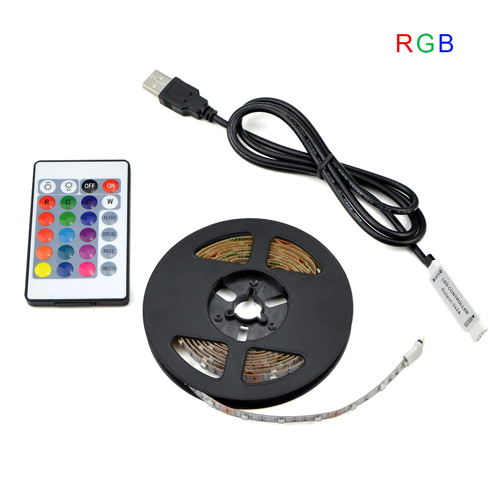 Светодиодная лента светильник USB 2835SMD DC5V гибкий RGB светодиодный светильник лента 1 м 2 м 3 м 4 м 5 м ТВ Настольный экран задний светильник Диодная лента декоративная