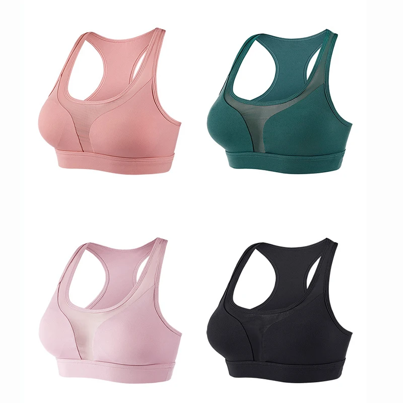 4 цвета топ для йоги спортивный бюстгальтер женщин с задним карманом пуш ап