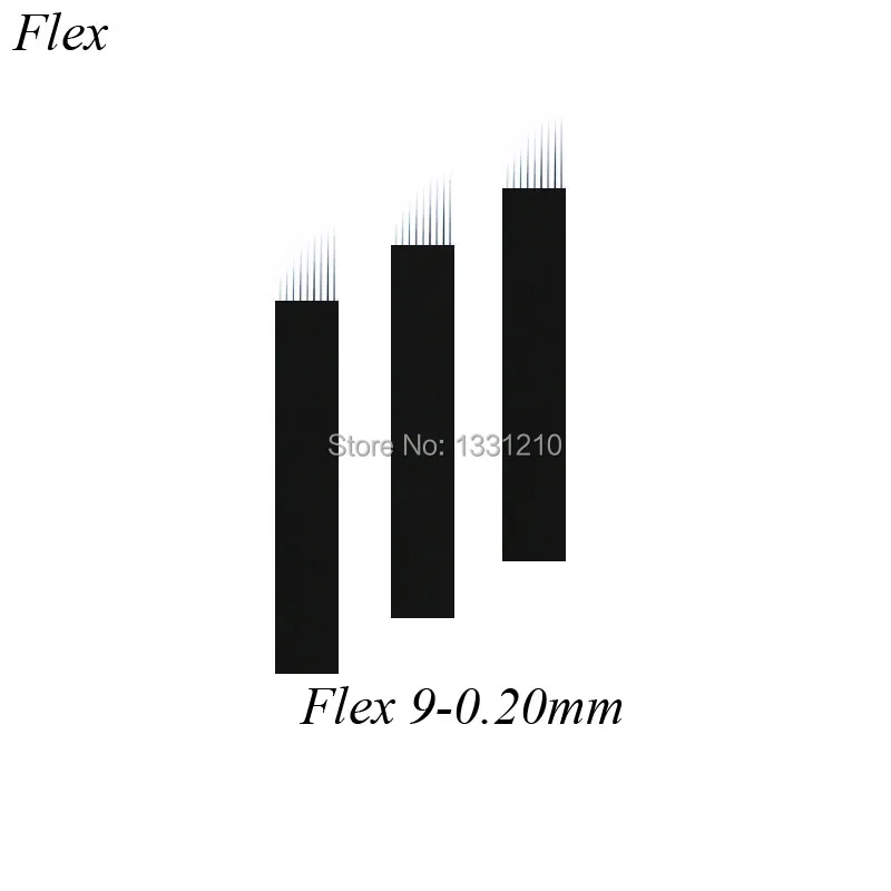 Caneta Microblading Sobrancelha Laminas микро neeldles Nano 9 Flex Preta 0,20 мм иглы микроблейдинг тату бровей