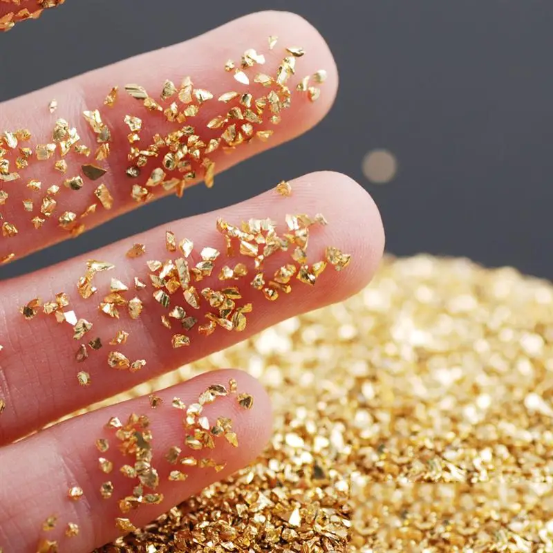 1box Gold Leaf Flakes Sequins Glitters Epoxy Resin Filling Gold Foil Paper  DIY Resin Silicone Mold Nail Art Jewelry Making Decor