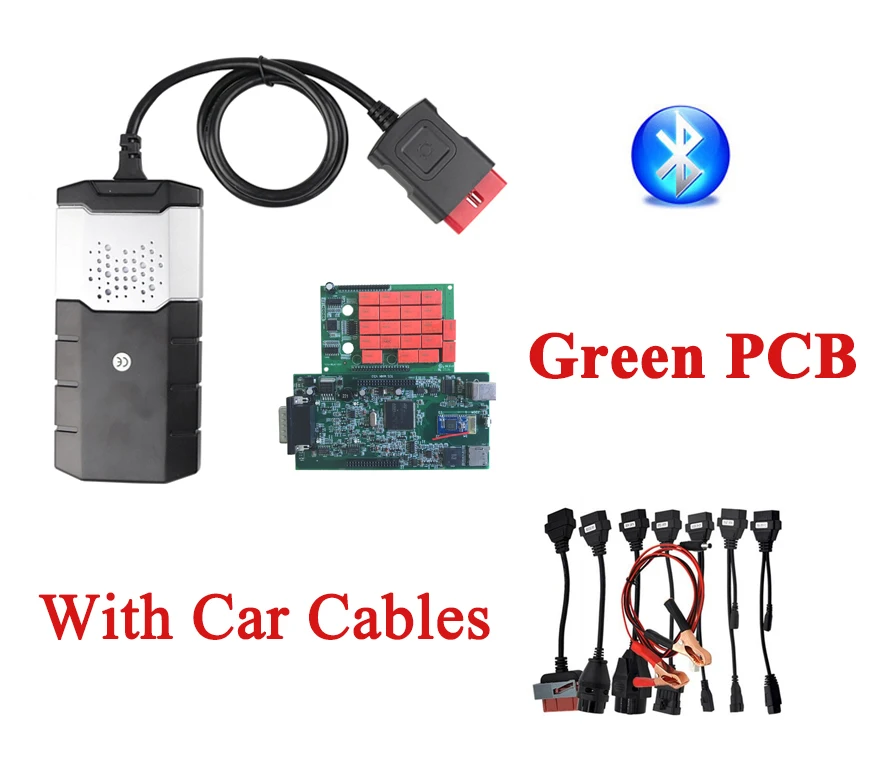 Новейший. R0 с адаптером keygen для Delphis obd2 диагностический инструмент с bluetooth VD ds150e CDP tcs cdp pro+ 8 автомобильных кабелей - Цвет: cables with BT