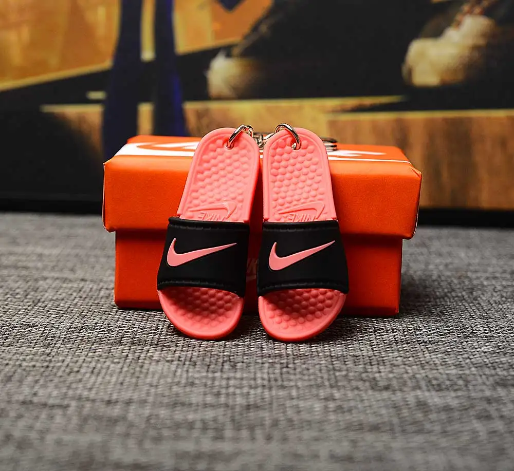 a pair w box Дропшиппинг DIY 3D тапочки брелок рюкзак ювелирные изделия креативный подарок на день рождения Пары Рождественский тапок брелки - Цвет: a pair w box