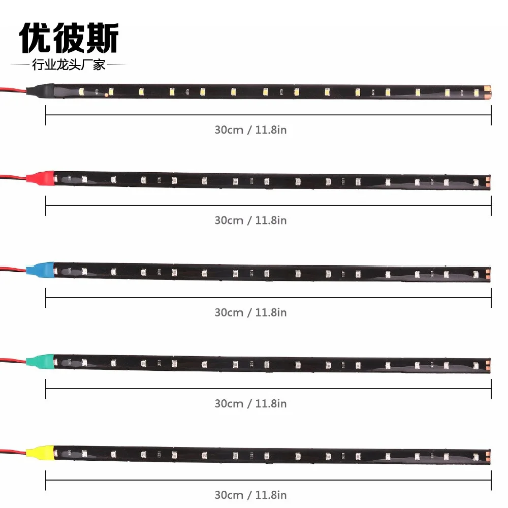 

2PCS Free Delivery LED strip lamp automobile soft lamp patch lamp with 3528/1210-30cm low pressure tear eye lamp