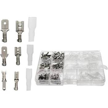 

TOP Quick Splice 6.3/4.8/2.8mm Male Female Wire Spade Connector, Crimp Terminal with Insulating Sleeve(360Pcs)