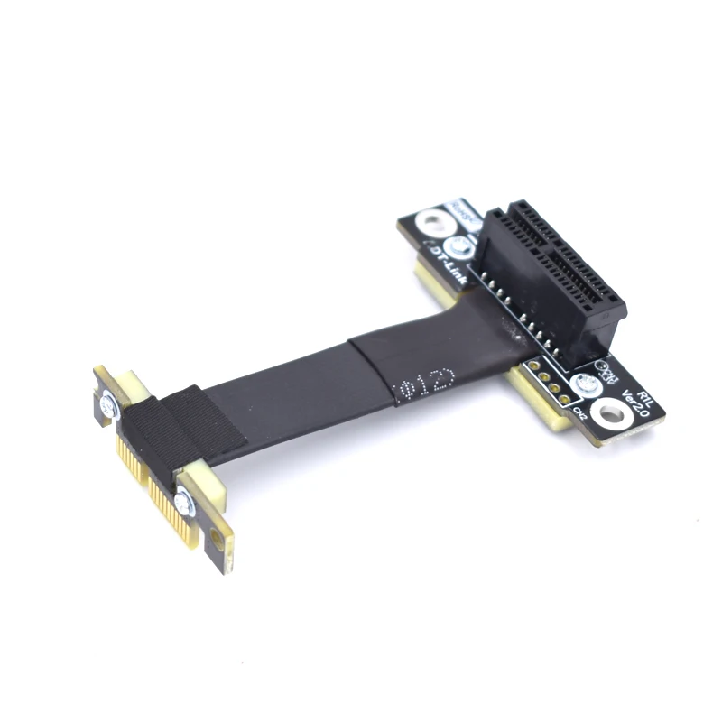 Двойной 90 градусный правый угол PCIE X1 Райзер PCIe 3 0x1 до x1 Удлинительный кабель 8