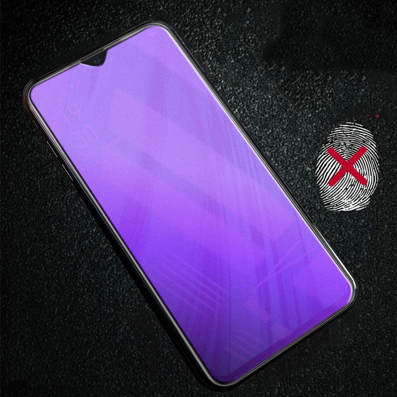 

Full Cover Anti Blue-ray Matte Tempered Glass For OPPO A5 A9 2020 Purple Light Frosted Glass Screen Protector Protective Film