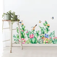 SK9290 кактус плинтус в европейском стиле INS Спальня Гостиная Кабинет дверь и окно фон декоративные наклейки