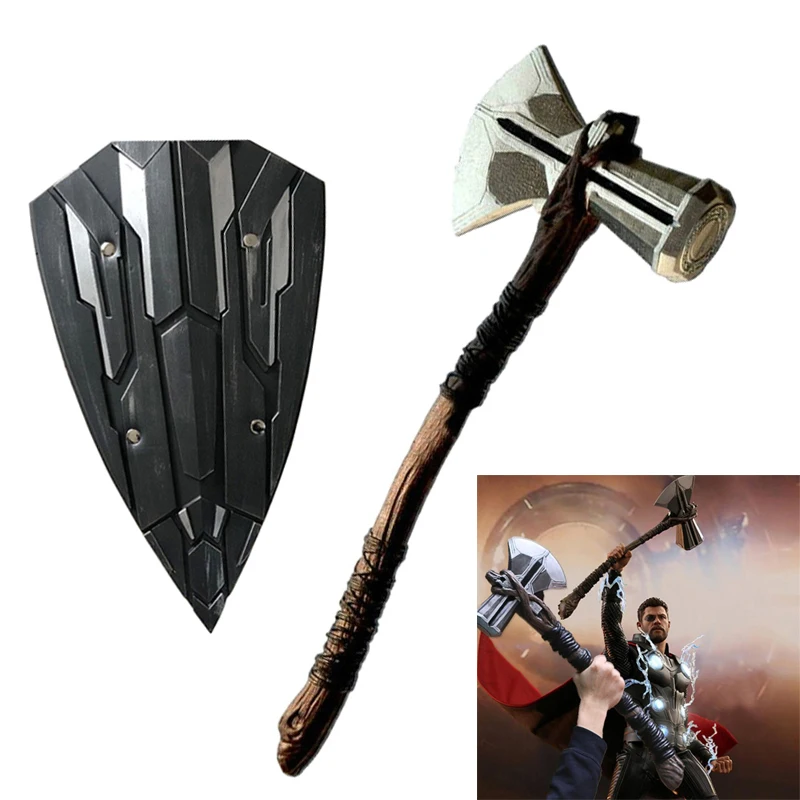 

1: 1 Hammer Ax 73 cm Weapons War Shield Cosplay Role Playing Movie Thunder Stormbreaker Figure