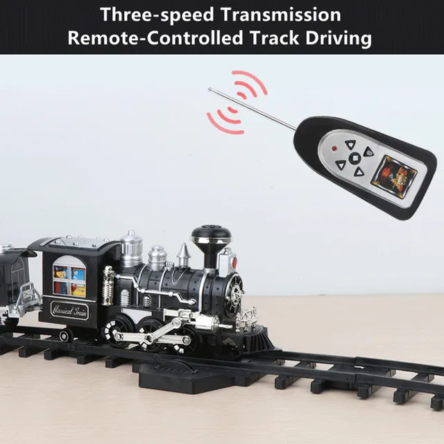 lntelligent Programming Add Water Smoke Remote Control Train 80CM DIY Assembly Parent-Child Interaction Classical Steam RC Toys 4