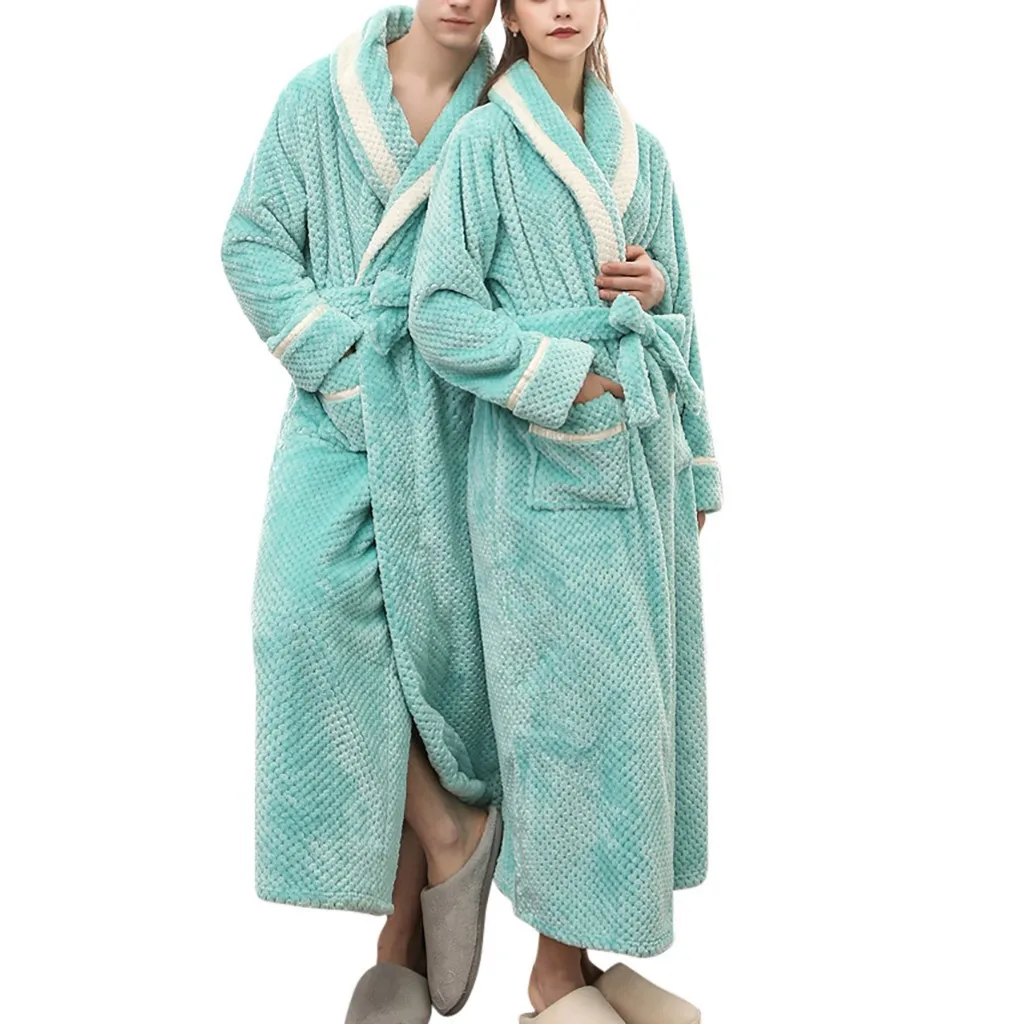 Парный халат, Мужская одежда для сна, зимний удлиненный халат, домашняя одежда с длинными рукавами, халат, пальто, банный халат szlafrok