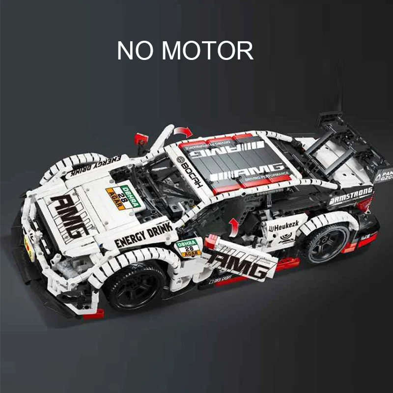 AMG C63 Technic гоночный автомобиль светодиодный совместим с MOC 6687 6688 строительный блок кирпичи игрушки рождественские подарки 23012 - Цвет: WITHOUT MOTOR