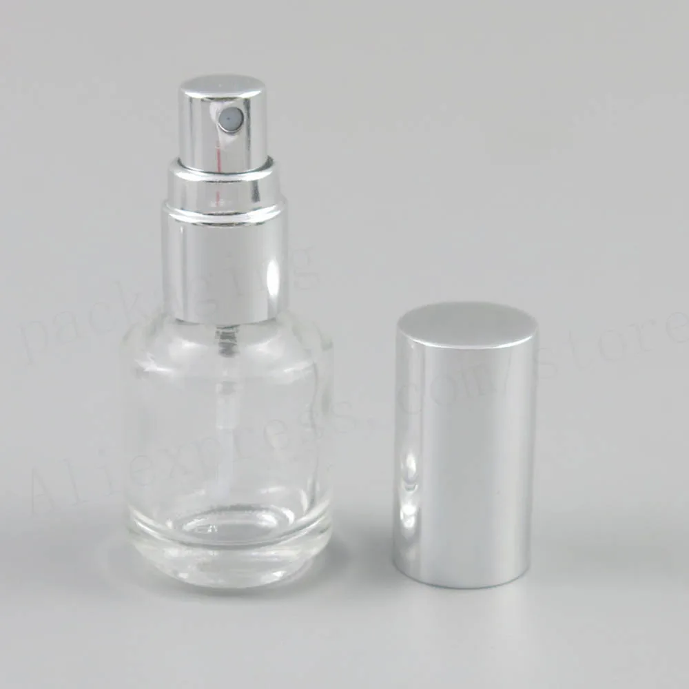 Silver Spray 5x5 мл Портативный многоразового круглые прозрачные распылитель стеклянный флакон портативный вентилятор 1/6oz аромат духи запах тонкой емкость для спрея - Цвет: Silver Spray