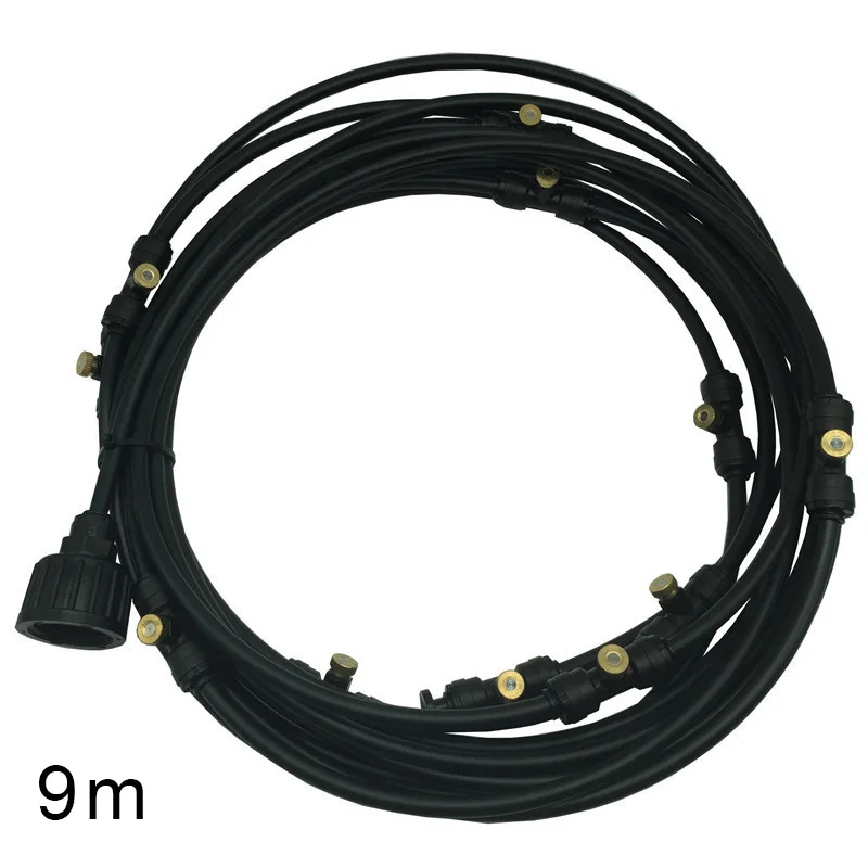9m Mist Cooling System Garden Misting Irrigation System Outdoor Watering Cool Nozzles Set for Lawn FP8 - Цвет: 9m