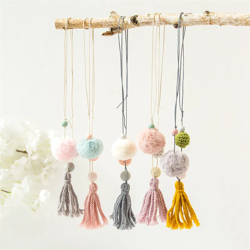 Корейский милый шерстяной ободок с кисточками ручной работы детское ожерелье и