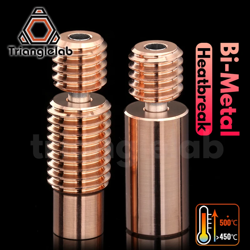 Quebra de Calor Bimetálica Trianglelab Bi-metal para v6 Hotend Bloco de Aquecedor para Prusa i3 Mk3 Quebra 1.75 mm Filamento Liso