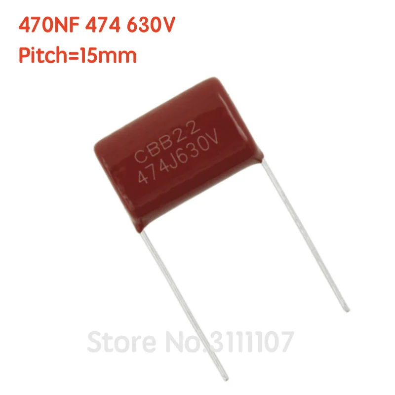 10PCS/Lot 470NF 474 630V Pitch 15mm  CBB Polypropylene Film Capacitor  474 470nF 630V NEW 10pcs 275vac x2 series 0 47uf 470nf spacing 10mm 15mm 22 5mm 0 47uf275vac polypropylene film capacitor 0 01uf 2 2uf