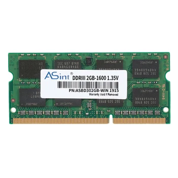 

ASint DDR3 2GB 1600MHz Laptop Memory 204Pin Low Power Consumption Notebook RAM Dimm