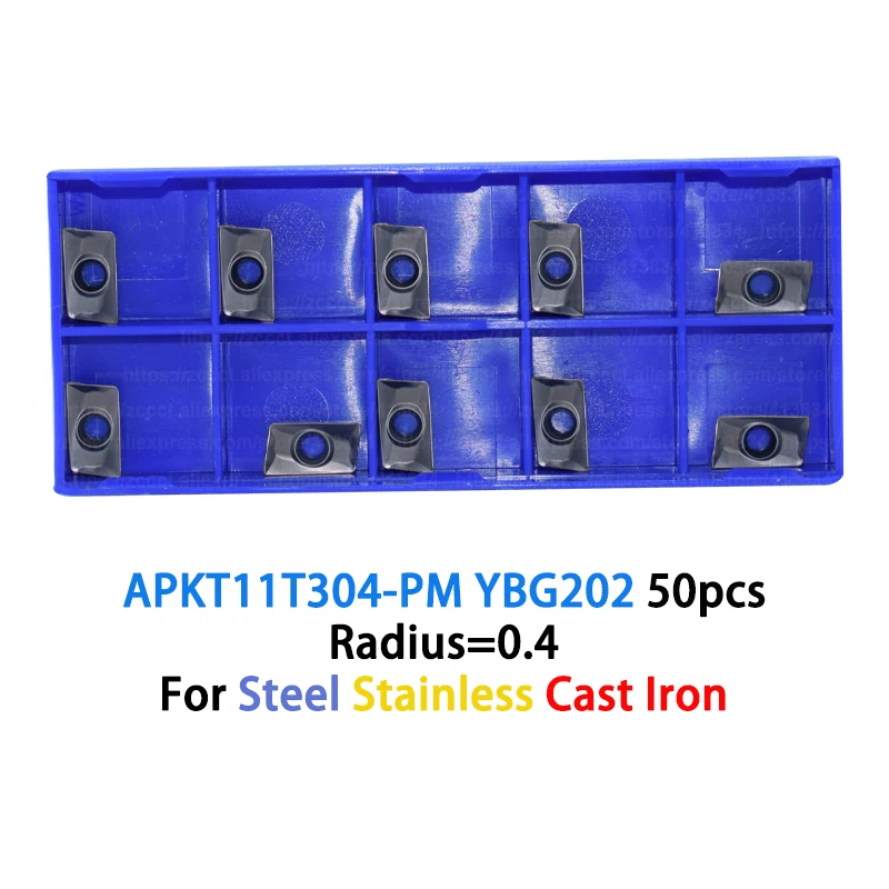 50 шт. вставка для станка ЧПУ APKT11T304-PM YBG202 APKT11T304 APKT 11T304-PM фрезерования лица |