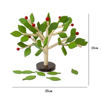 

Hot Selling Inserting Leaves 3D Tree Blocks Wooden Building Blocks Set Kids Early Educational Toy