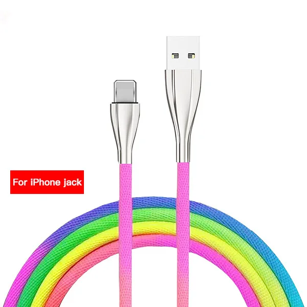 ACCEZZ USB кабель для передачи данных 3A Быстрая зарядка для iPhone 7 8 11 Pro Max X XS Micro usb type C для samsung Xiaomi Android Кабели для телефонов - Цвет: Colourful For iPhone