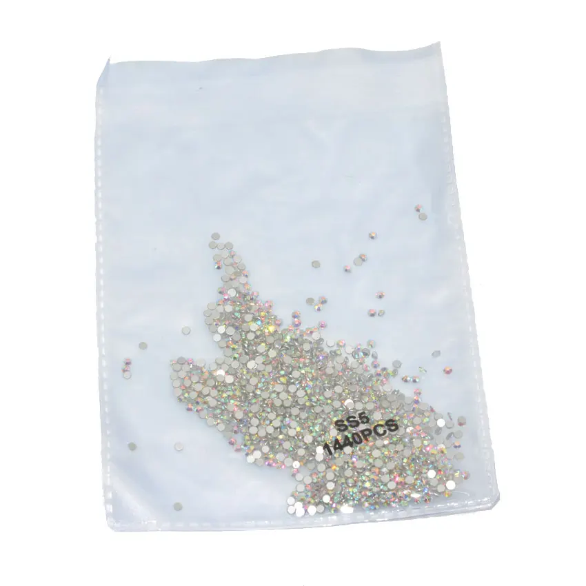 SS5 1440pcs AB 1440 шт SS3-SS30(1,3 мм-6 мм) AAA стразы Кристальные AB прозрачные не горячей фиксации плоские с оборота Стразы для ногтей 3D украшения ногтей драгоценные камни - Цвет: SS5 1440pcs AB