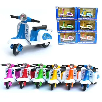 

Simulate Motorcycle Cute Mini Cartoon Alloy Pull Back Model Car Toy for Kids