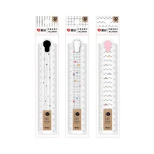 3 pçs aihao 75010 dobrado régua de plástico geometria matemática desenho quadrado bússola artigos de papelaria ângulo réguas para material escolar kawaii