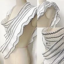 Tissus лоскутное Лолита черный и белый двойной волны шифон Кружева сто раз мода моделирование дизайн аксессуары ткани