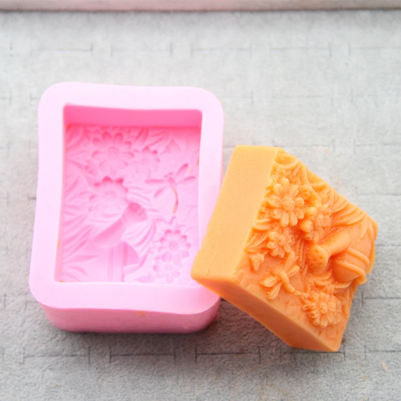 Подсолнух Стрекоза DIY мыло изготовление силиконовые формы квадратный ручной работы мыло украшения формы мыло лоток инструменты торты ремесла поставки