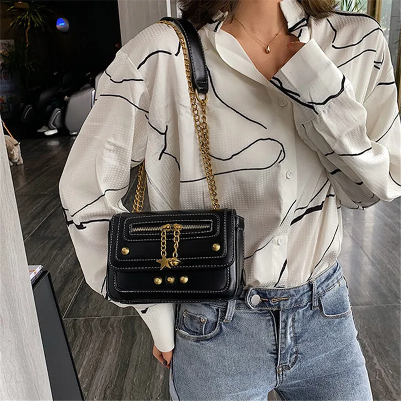 

Brand Originality Design Women Brand Originality Design Handbags Korean style chain rivet bag small fresh shoulder square bag