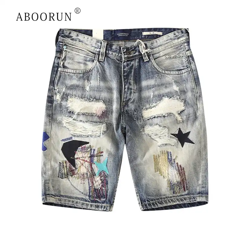 men's ripped jean shorts