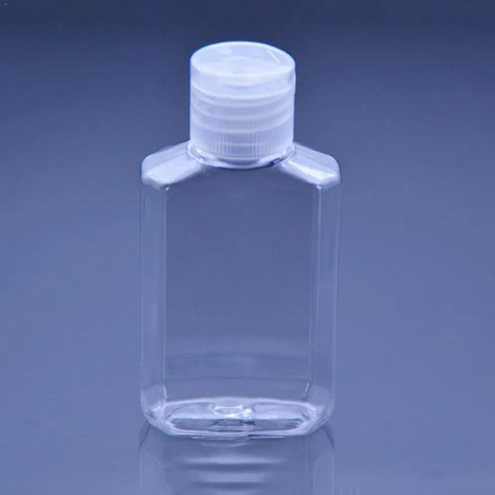 

1pcs 60ml Empty Transparent Plastic Flip Cap Bottle Clear Cap Cosmetic Crystal Octagonal Top Bottle Flip Water Containers D4N9